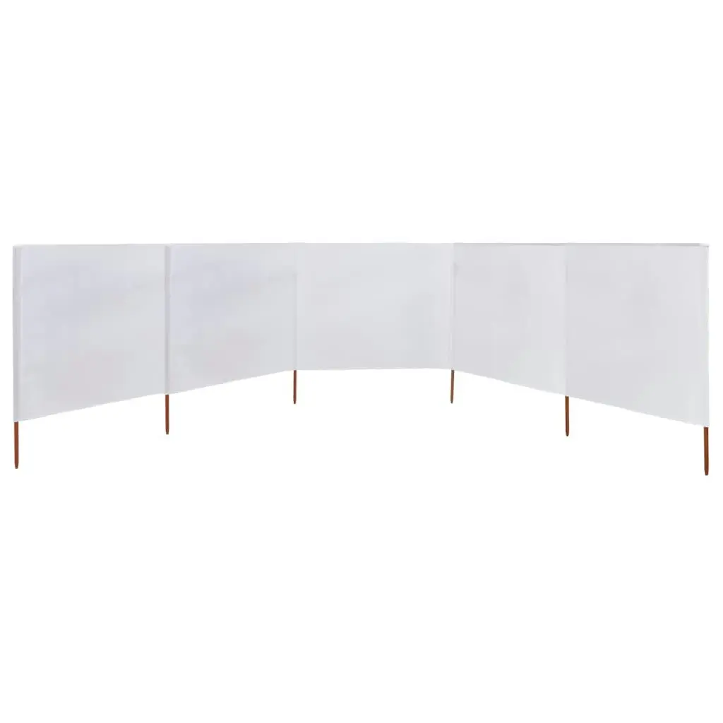 5-panel Wind Screen Fabric 600x120 cm Sand White 47160