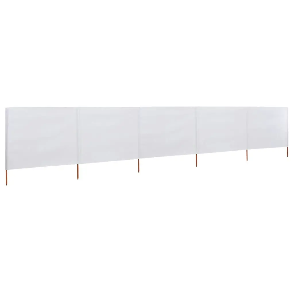 5-panel Wind Screen Fabric 600x160 cm Sand White 47166