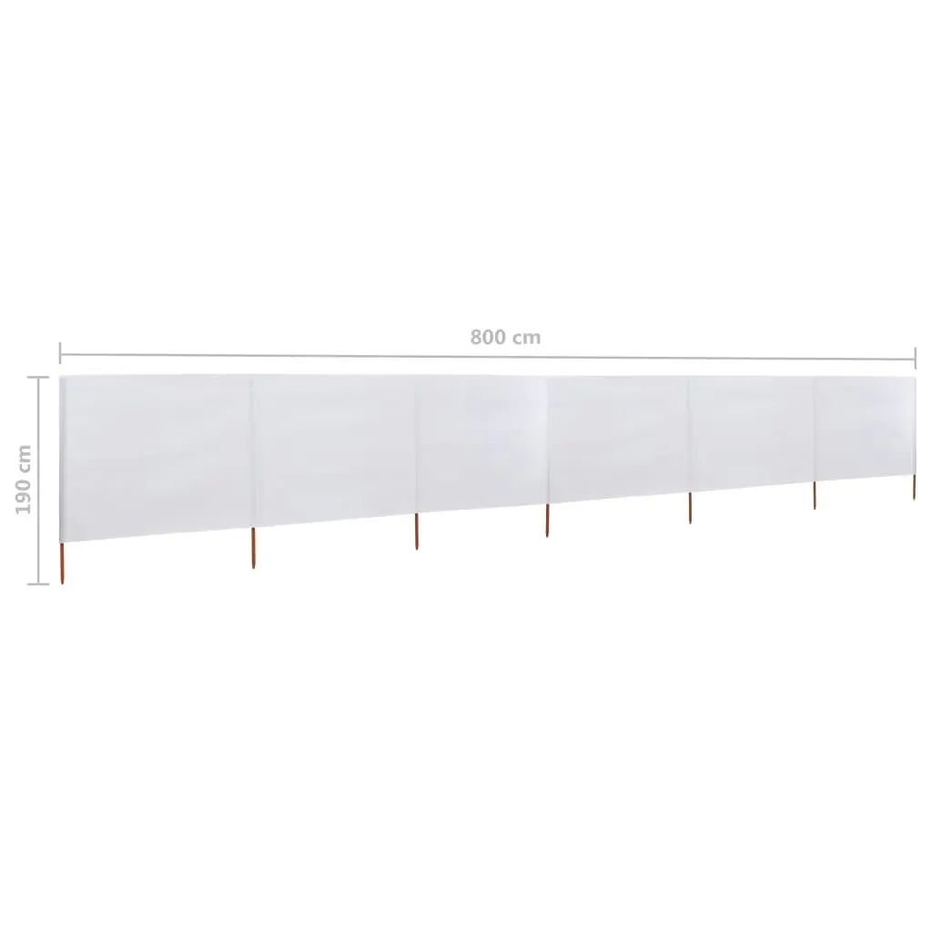 6-panel Wind Screen Fabric 800x160 cm Sand White 47180