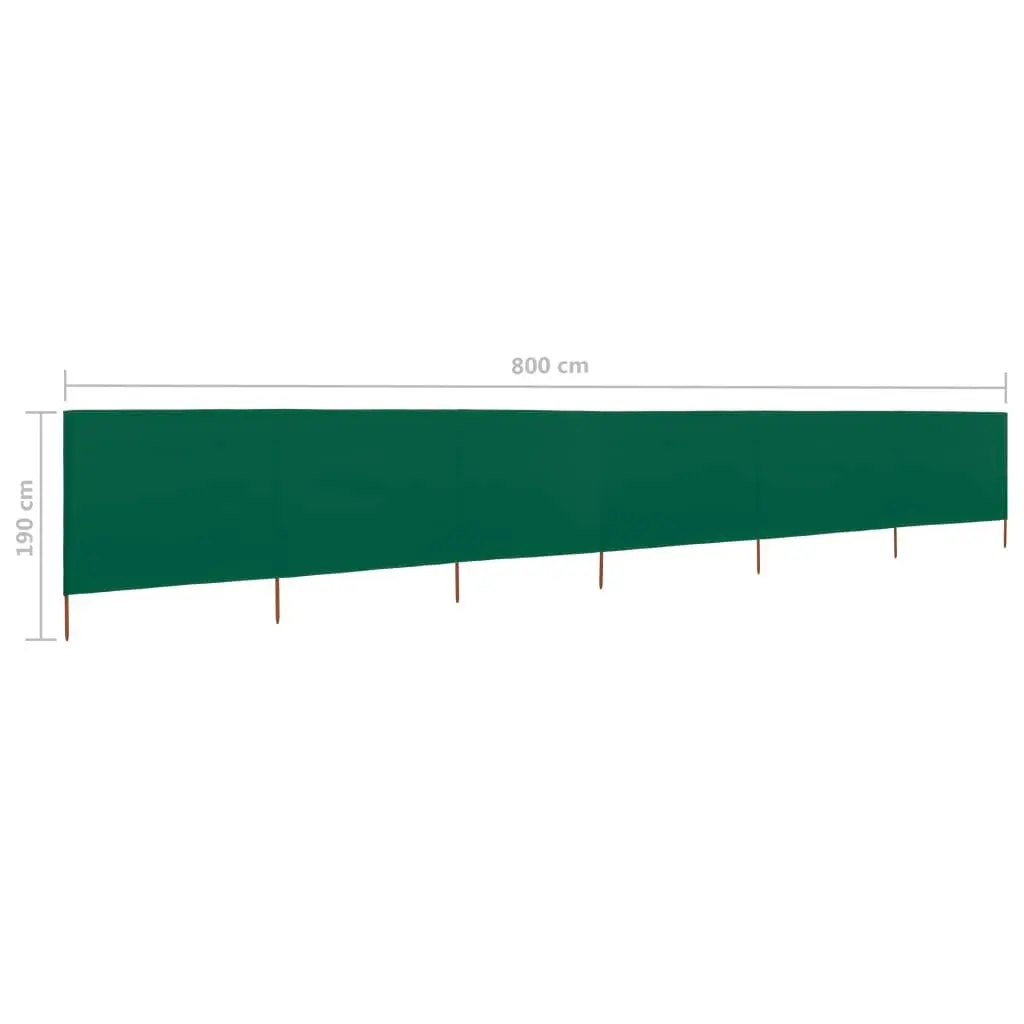 6-panel Wind Screen Fabric 800x160 cm Green 47181