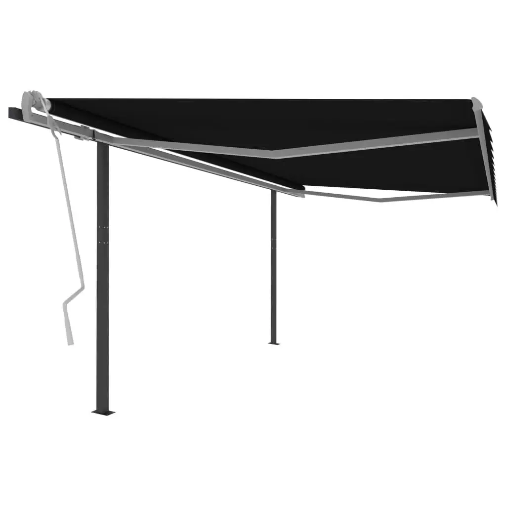 Automatic Retractable Awning with Posts 4x3 m Anthracite 3095839