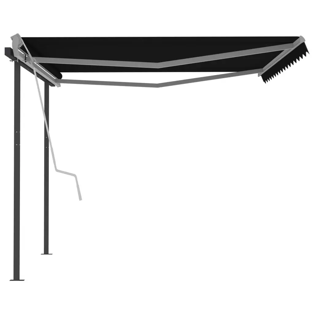 Automatic Retractable Awning with Posts 4x3 m Anthracite 3095839