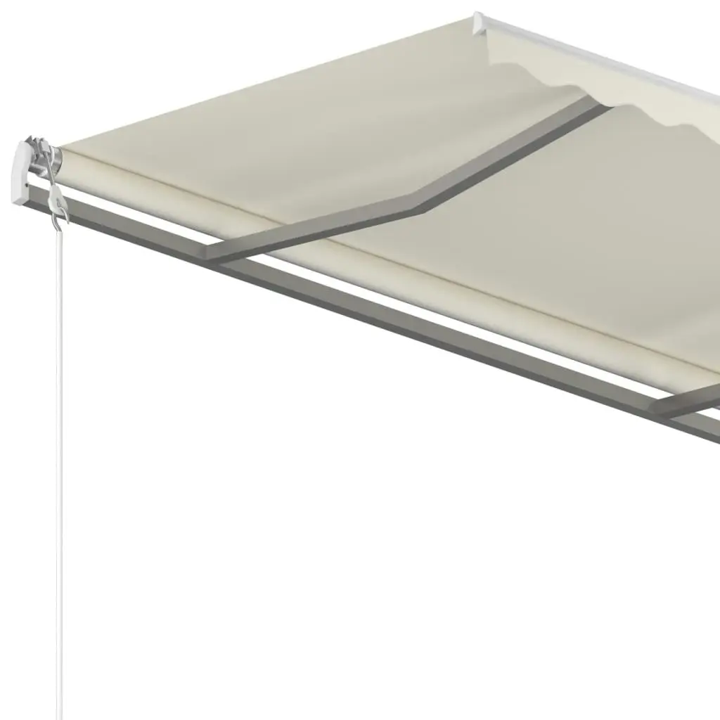 Automatic Retractable Awning with Posts 4x3 m Cream 3095843