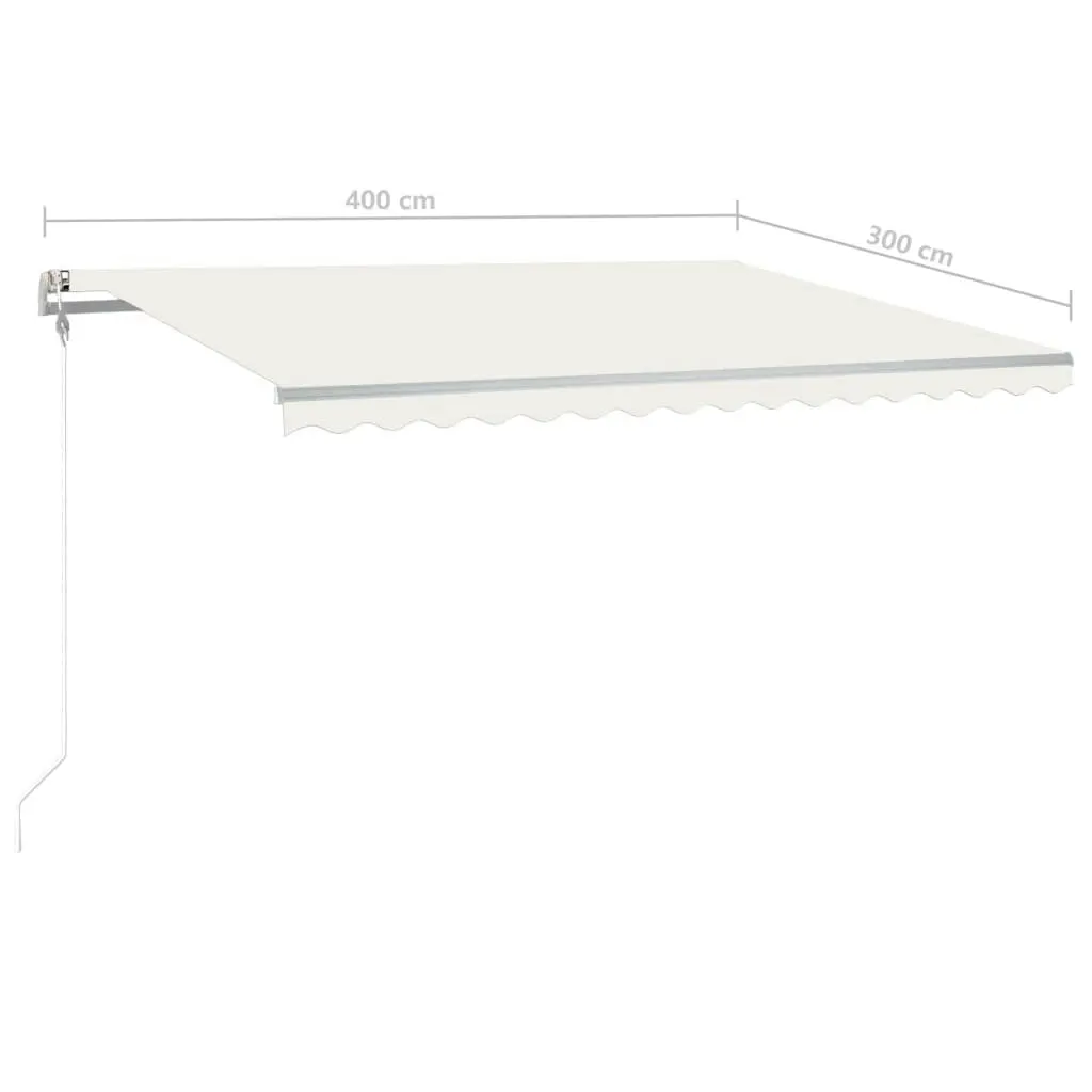 Automatic Retractable Awning with Posts 4x3 m Cream 3095843