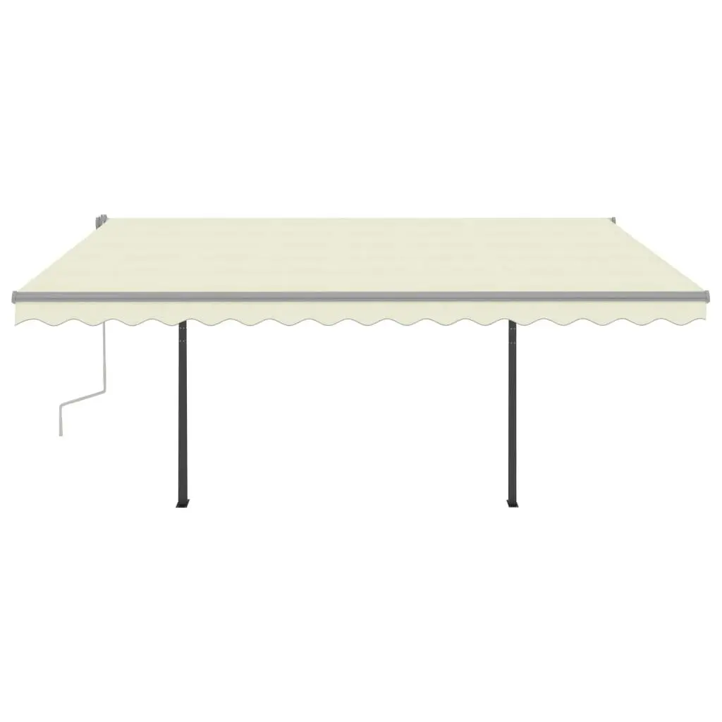 Automatic Retractable Awning with Posts 4x3 m Cream 3095843