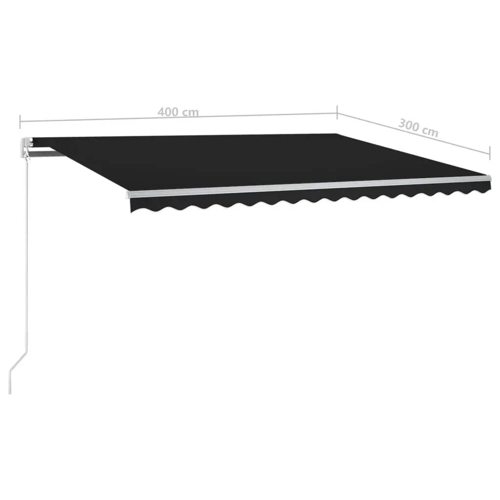 Automatic Retractable Awning with Posts 4x3 m Anthracite 3095809