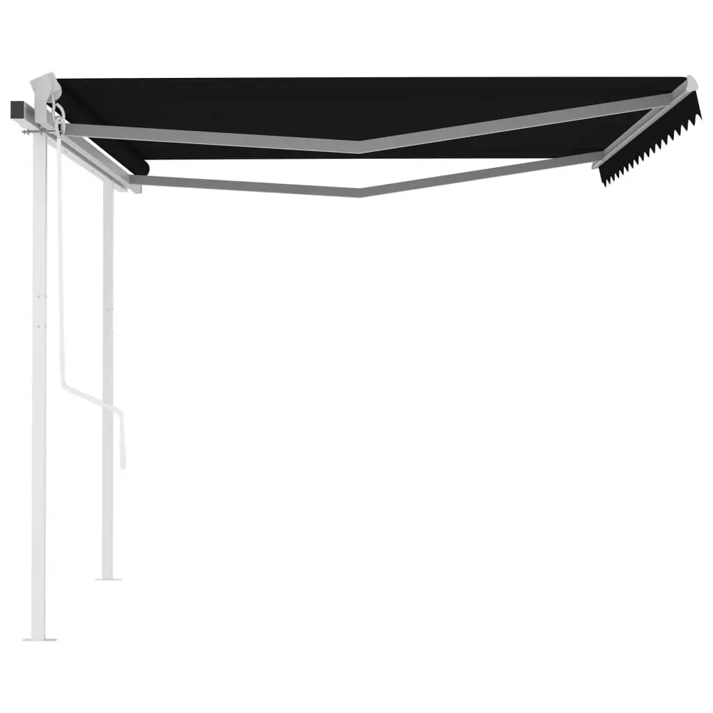 Automatic Retractable Awning with Posts 4x3 m Anthracite 3095809