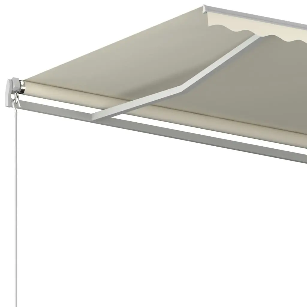 Automatic Retractable Awning with Posts 4x3 m Cream 3095813