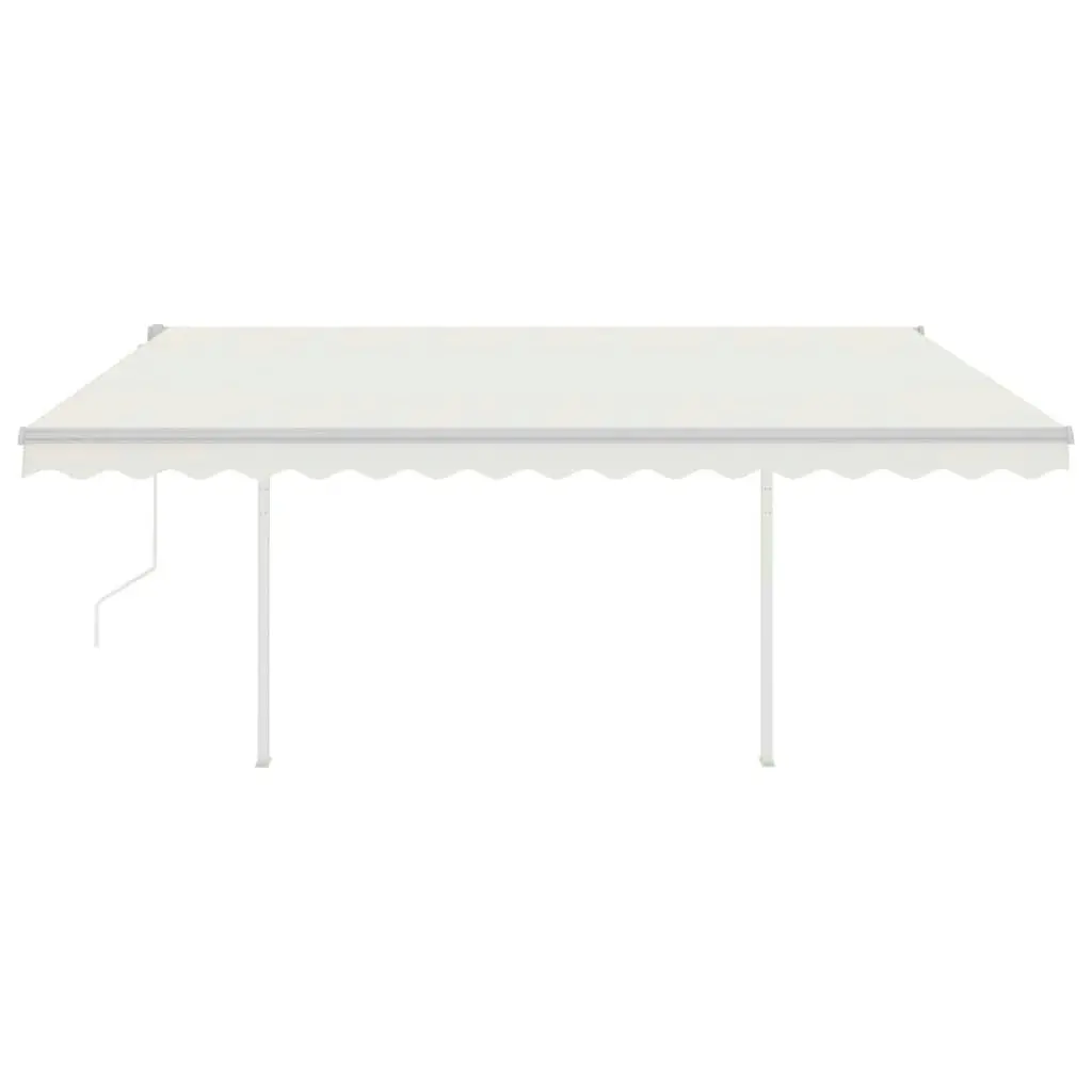 Automatic Retractable Awning with Posts 4x3 m Cream 3095813