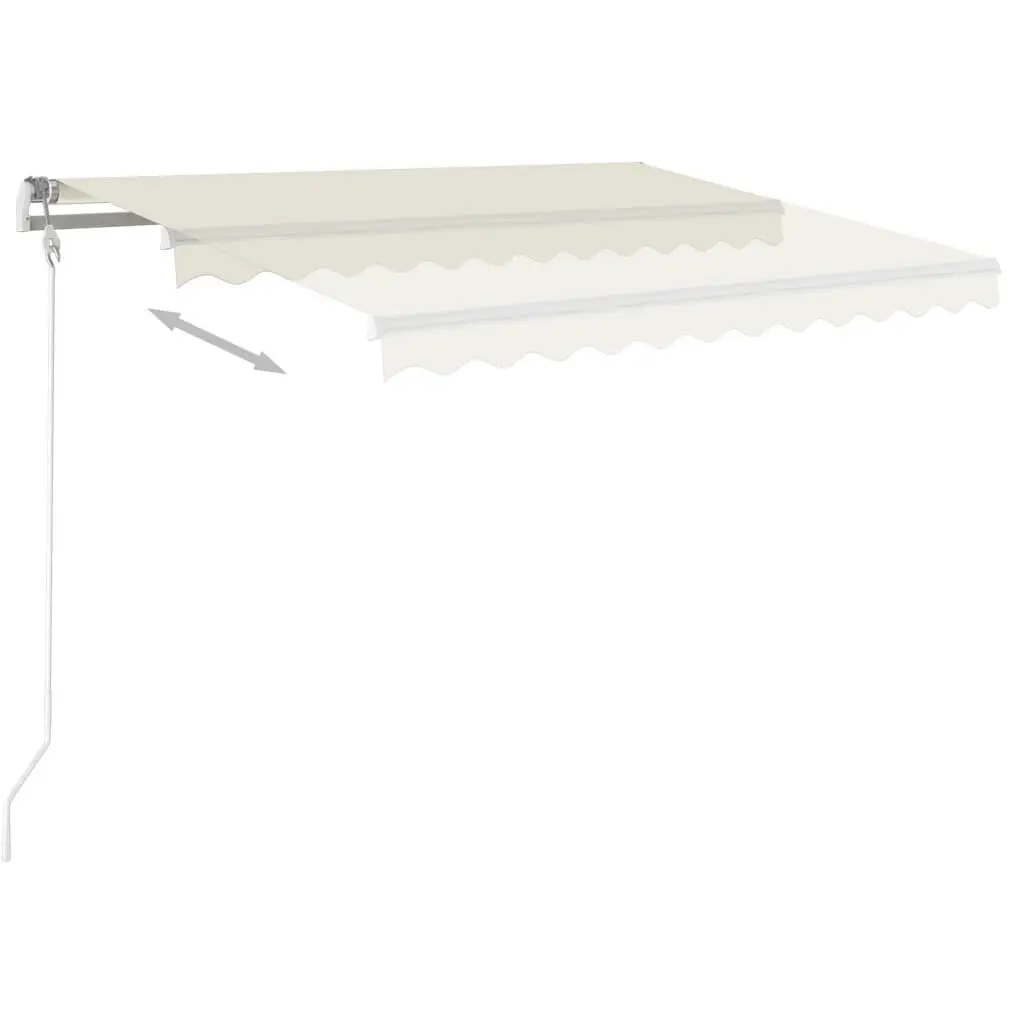 Automatic Retractable Awning with Posts 4x3 m Cream 3095813