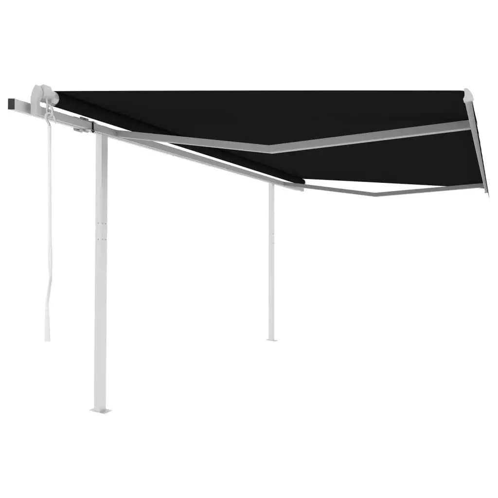 Automatic Retractable Awning with Posts 4.5x3 m Anthracite 3095815