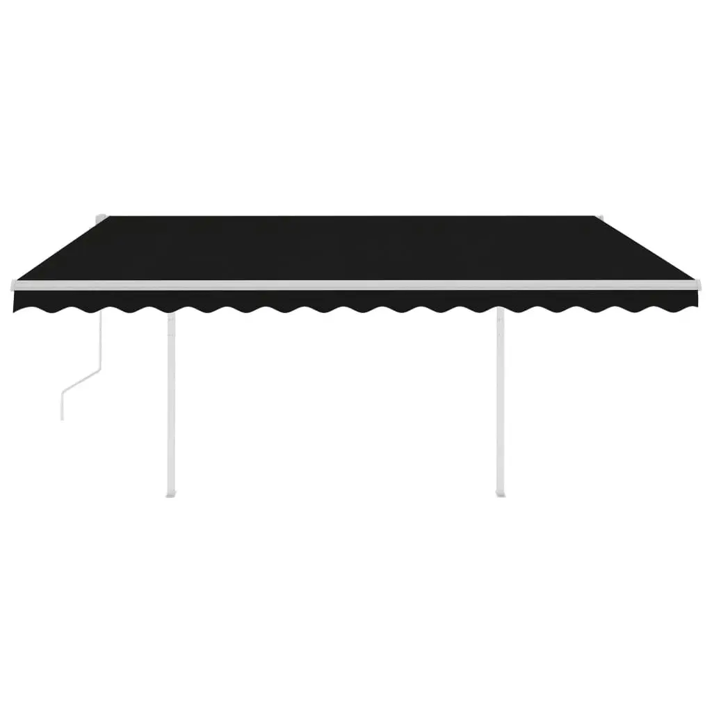 Automatic Retractable Awning with Posts 4.5x3 m Anthracite 3095815