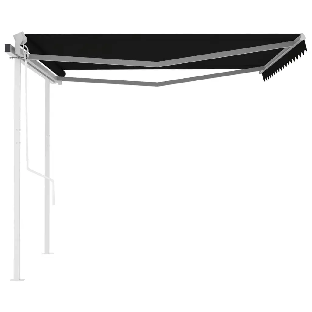 Automatic Retractable Awning with Posts 4.5x3 m Anthracite 3095815