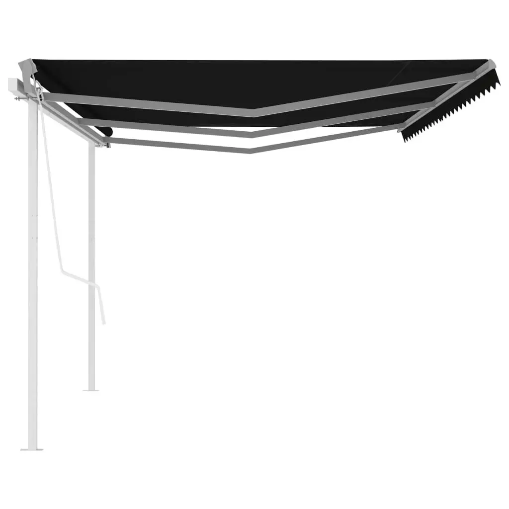 Automatic Retractable Awning with Posts 6x3 m Anthracite 3095821