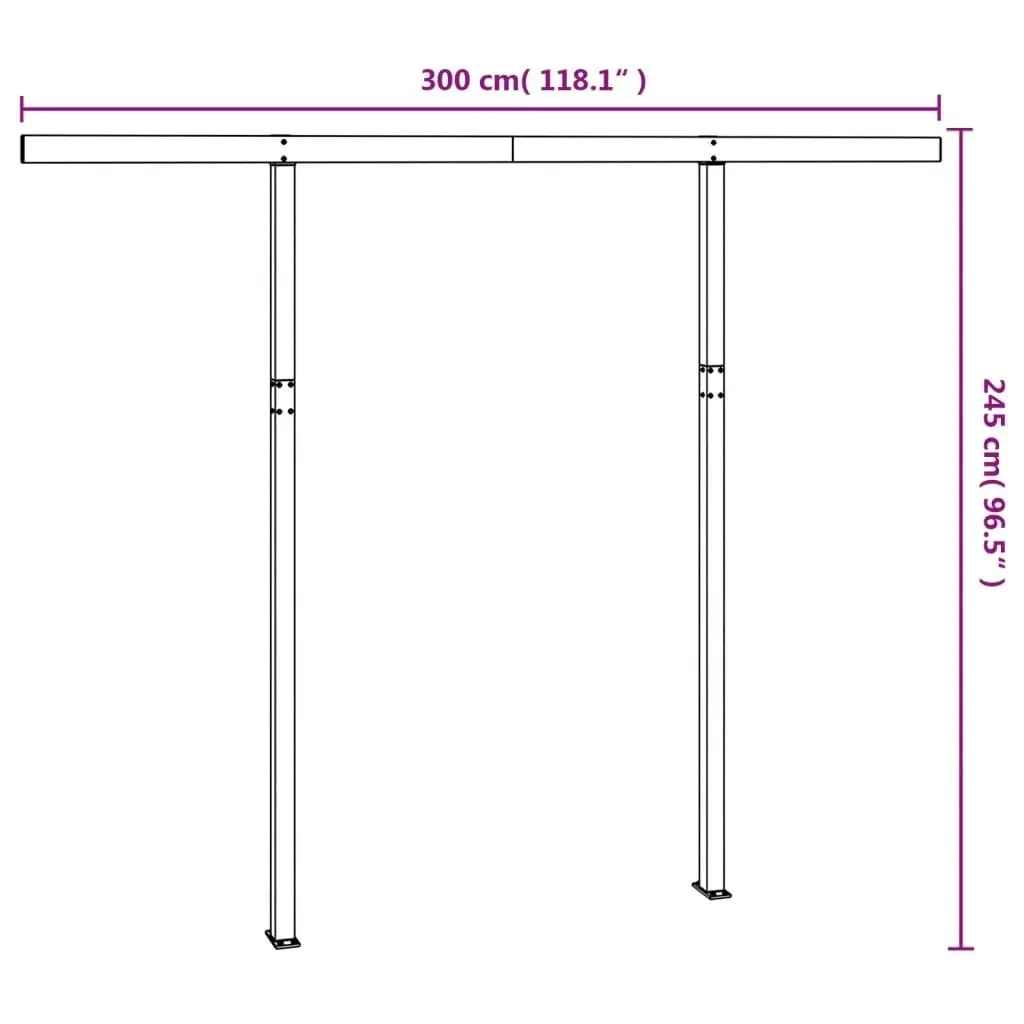 Awning Post Set Anthracite 300x245 cm Iron 315099