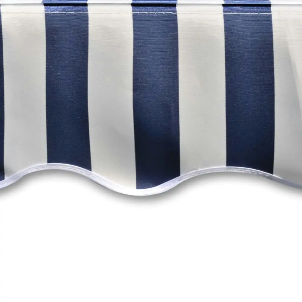 Awning Top Sunshade Canvas Blue & White 350x250 cm 143699