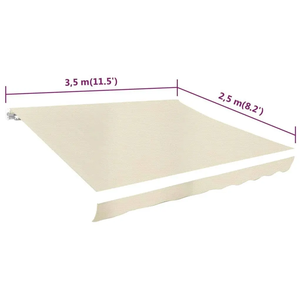 Awning Top Sunshade Canvas Cream 350x250 cm 143702