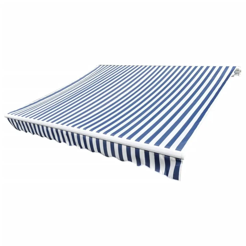 Awning Top Sunshade Canvas Blue & White 4 x 3 m (Frame Not Included) 141011