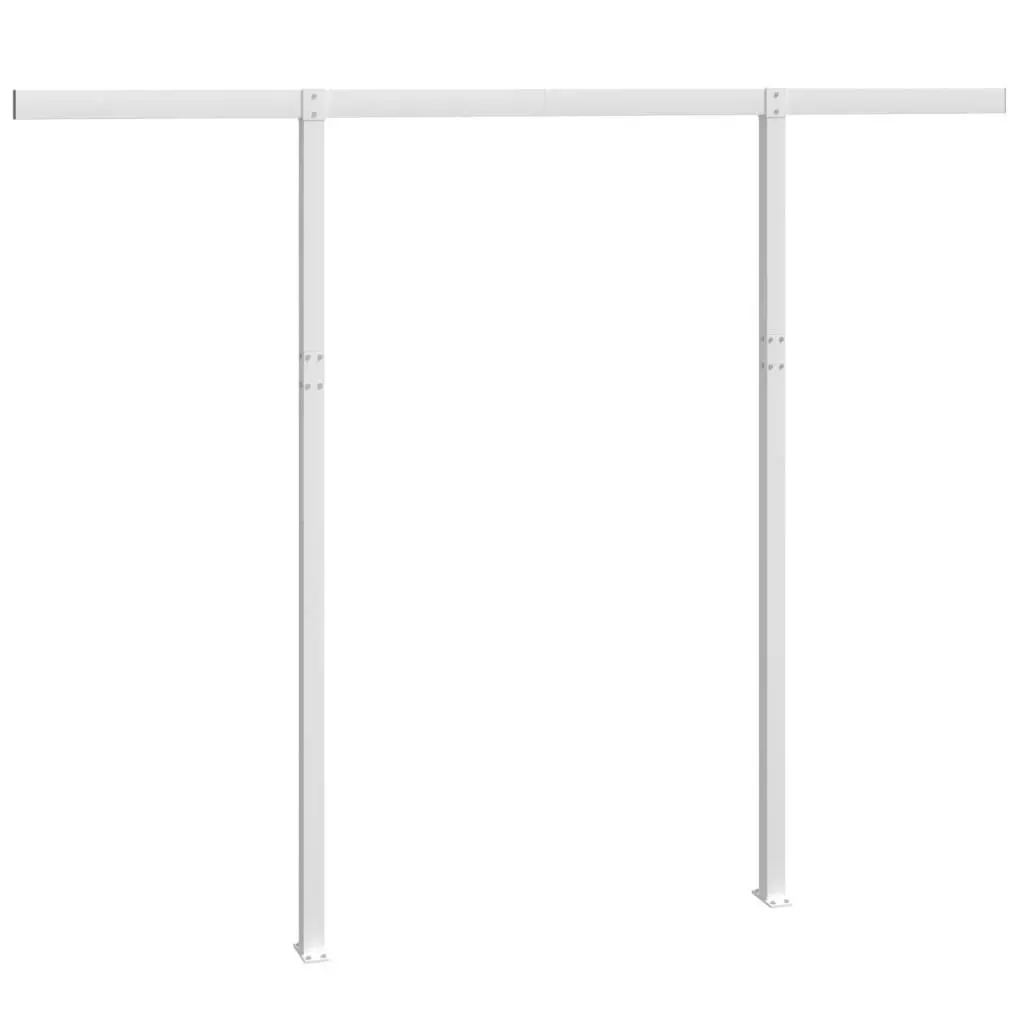 Awning Post Set White 300x245 cm Iron 315093