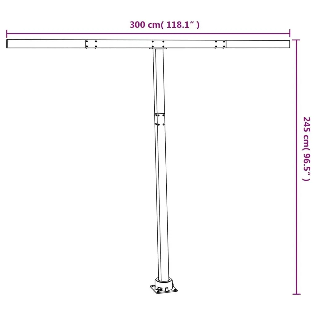 Awning Post Set White 300x245 cm Iron 315090