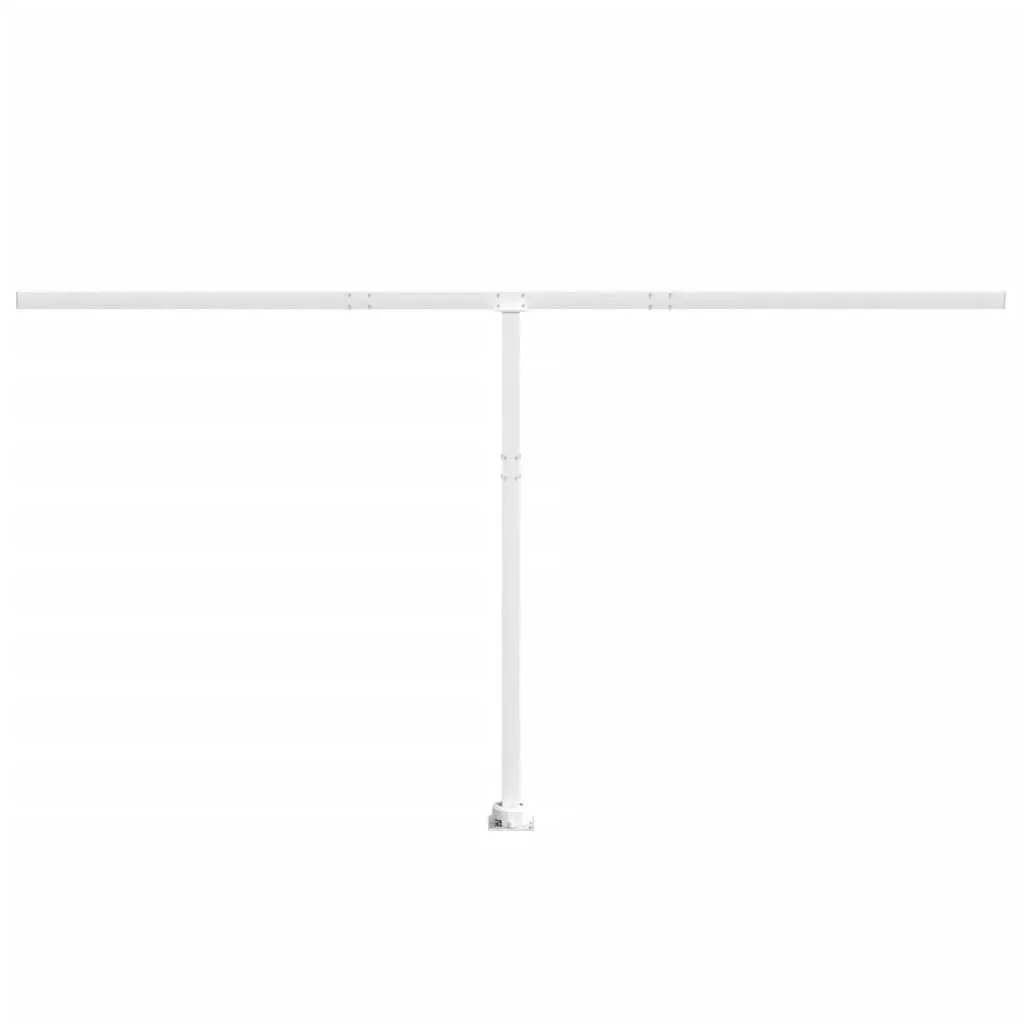 Awning Post Set White 450x245 cm Iron 315091