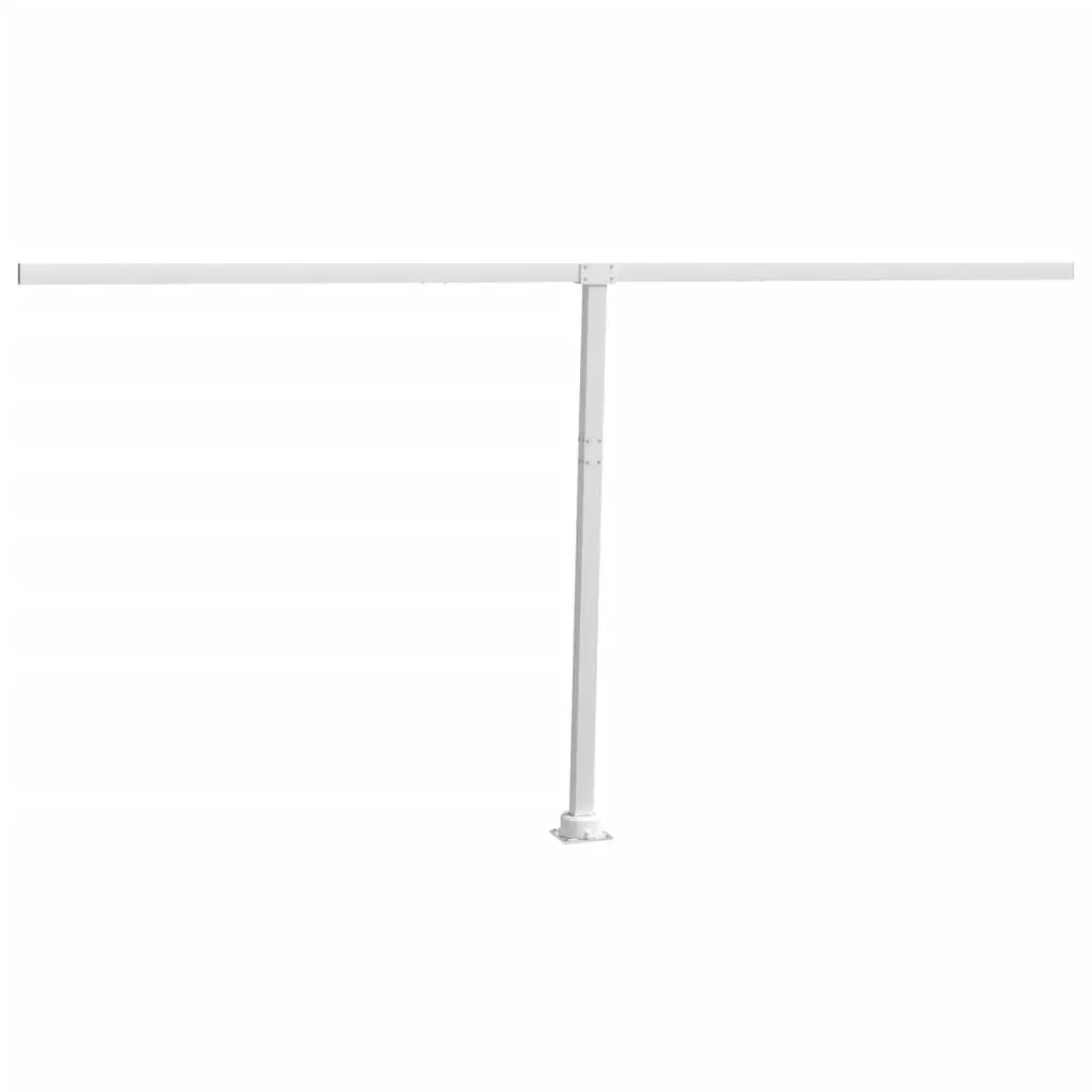 Awning Post Set White 450x245 cm Iron 315091