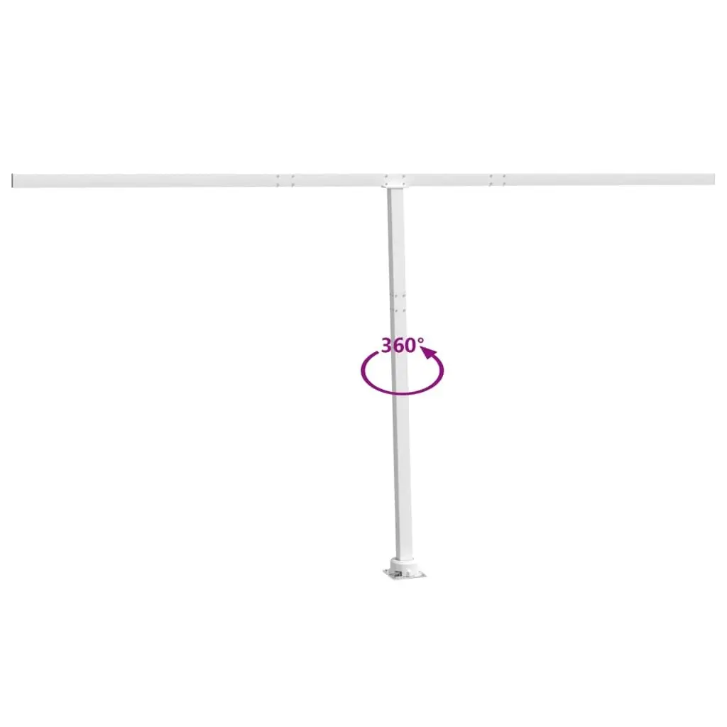 Awning Post Set White 450x245 cm Iron 315091