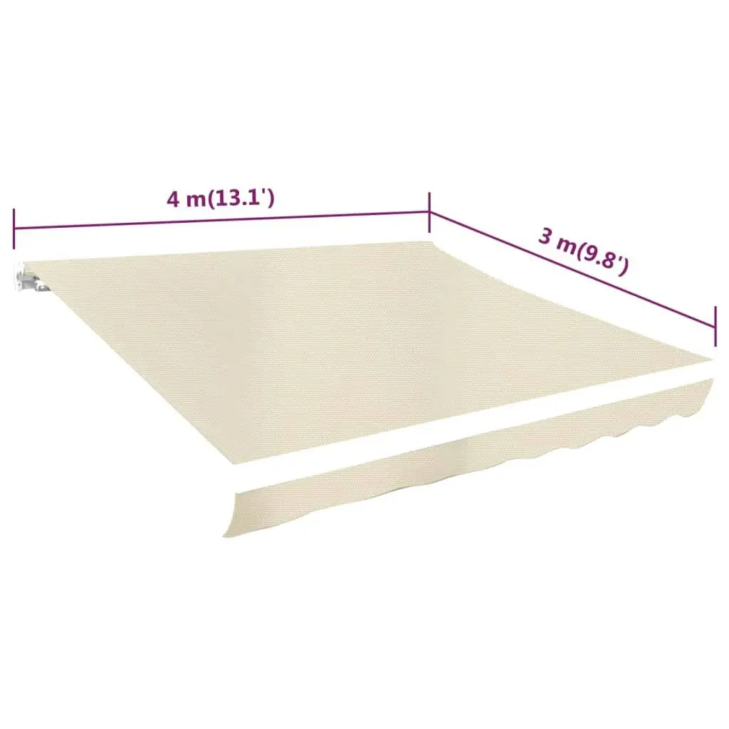 Awning Top Sunshade Canvas Cream 4 x 3 m (Frame Not Included) 141014