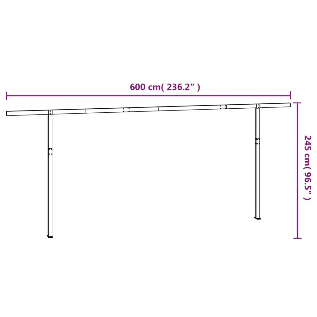 Awning Post Set Anthracite 600x245 cm Iron 315101