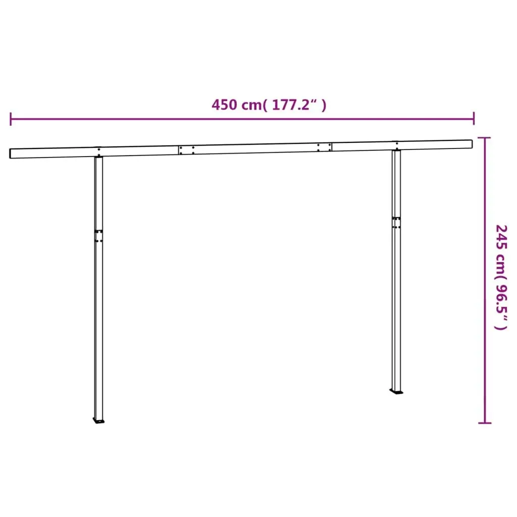 Awning Post Set Anthracite 450x245 cm Iron 315100