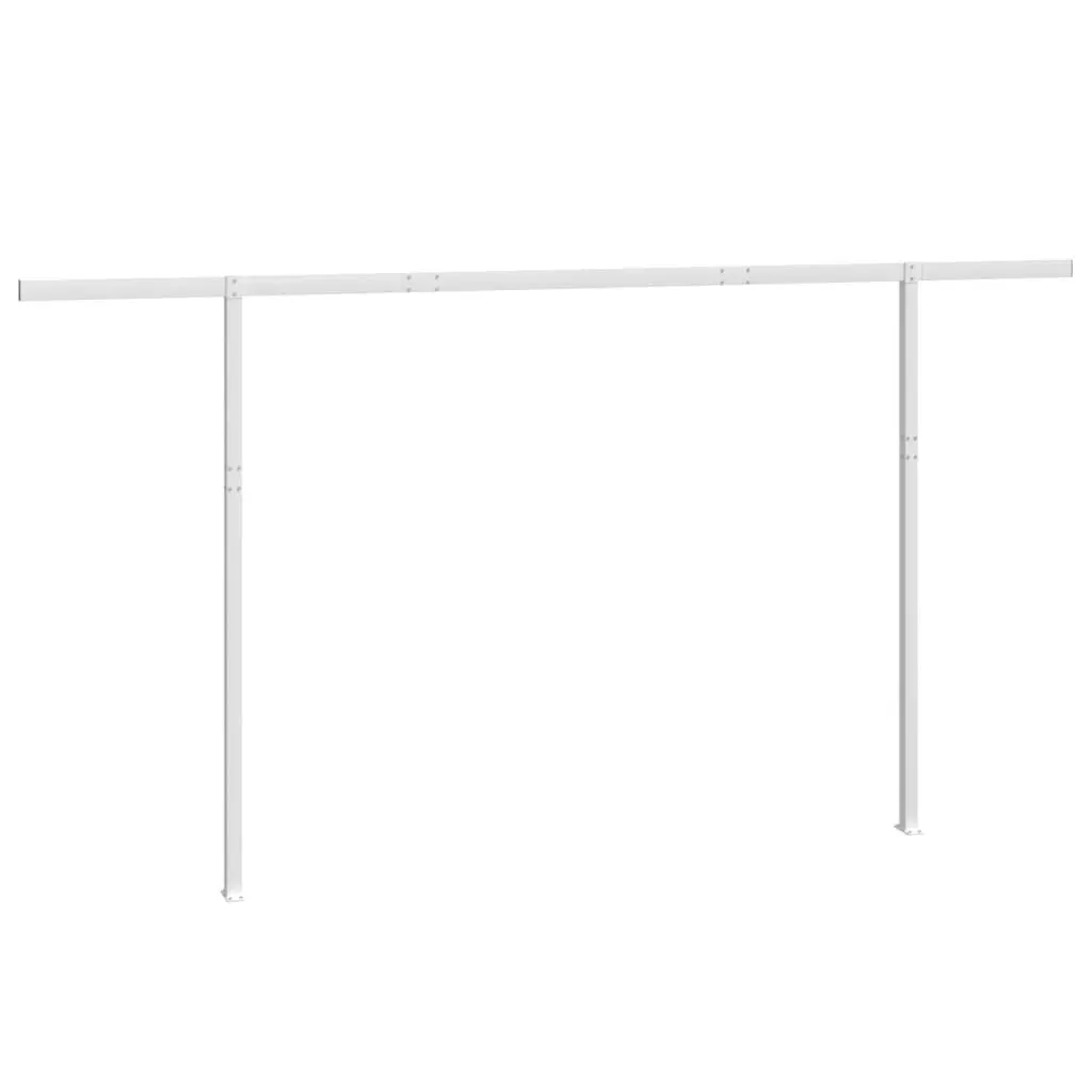 Awning Post Set White 450x245 cm Iron 315094