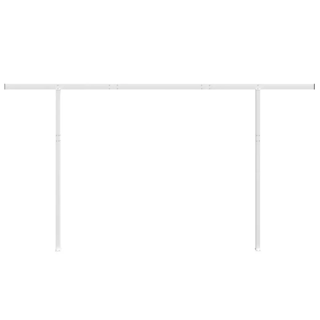 Awning Post Set White 450x245 cm Iron 315094