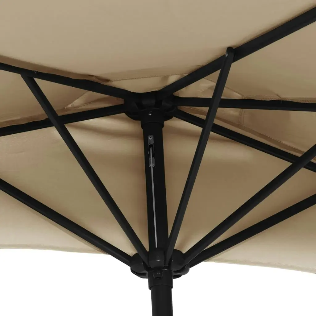 Balcony Parasol with Aluminium Pole Taupe 300x155 cm Half 44594