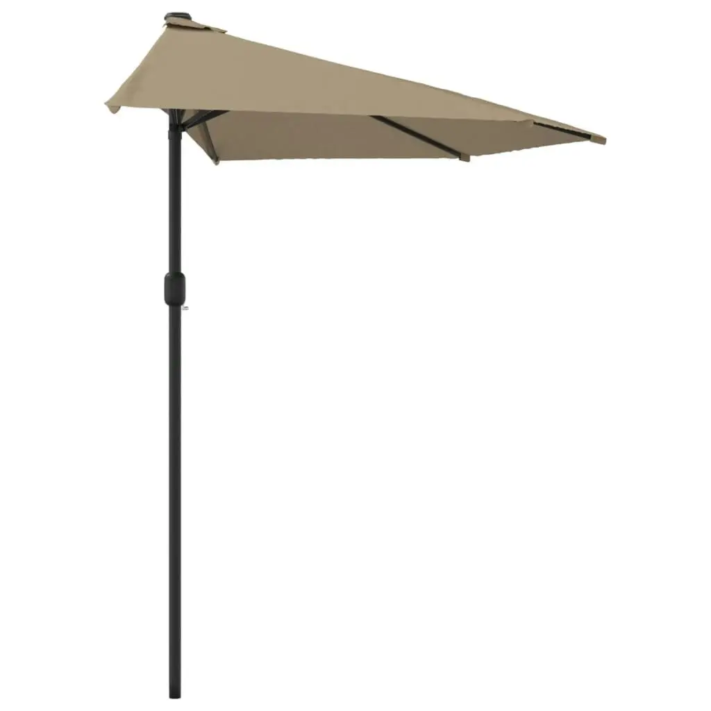 Balcony Parasol with Aluminium Pole Taupe 300x155 cm Half 44594