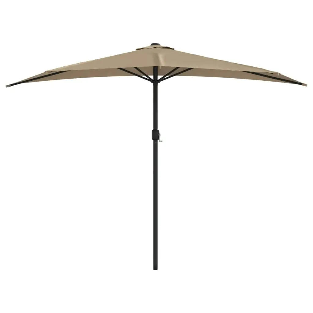 Balcony Parasol with Aluminium Pole Taupe 300x155 cm Half 44594