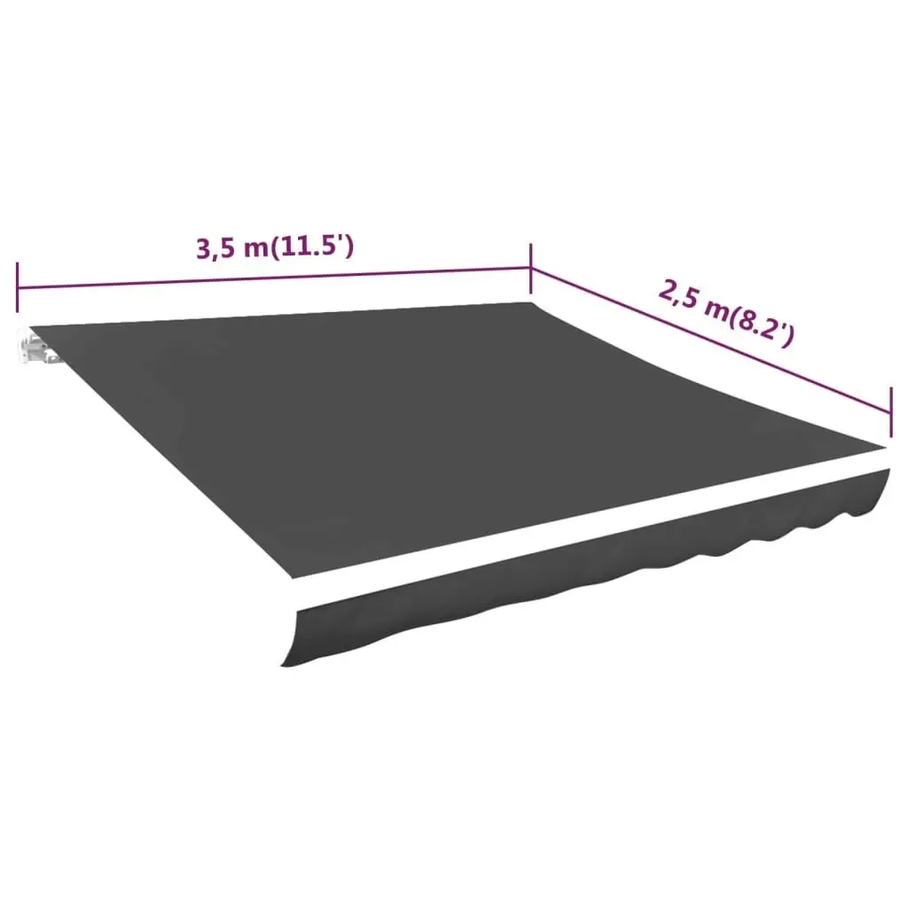 Awning Top Sunshade Canvas Anthracite 350x250 cm 143709