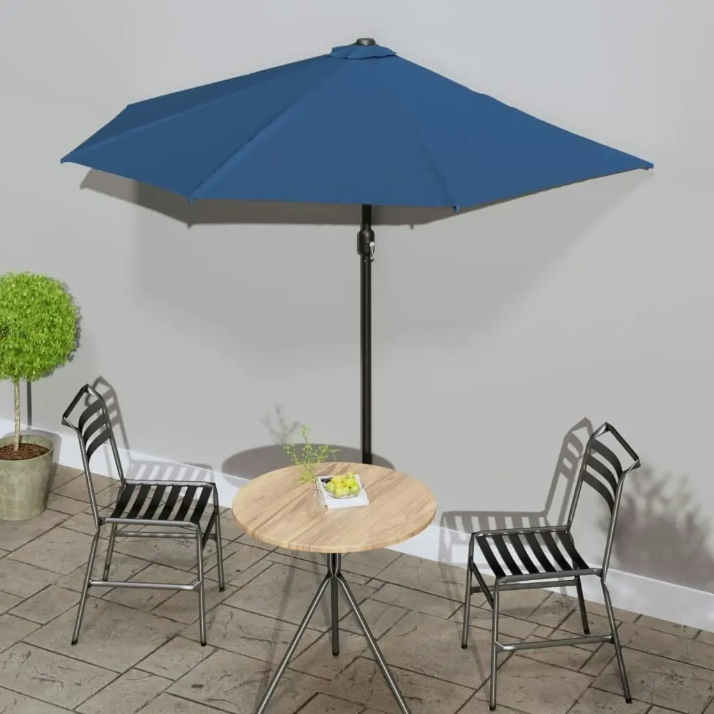 Balcony Parasol with Aluminium Pole Blue 270x144x222 cm Half 312501