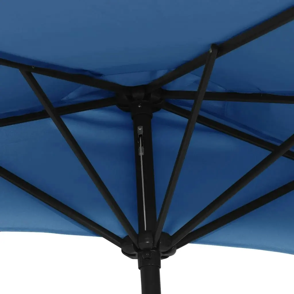 Balcony Parasol with Aluminium Pole Blue 270x144x222 cm Half 312501