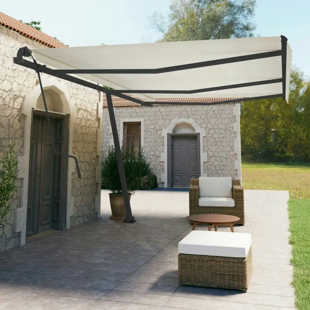 Awning Post Set Anthracite 600x245 cm Iron 315098