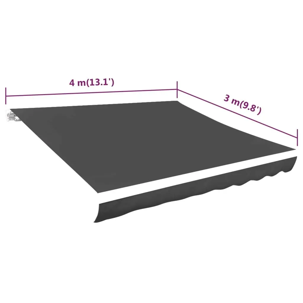 Awning Top Sunshade Canvas Anthracite 400x300 cm 143710