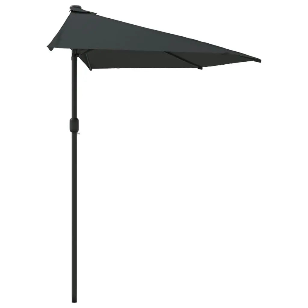 Balcony Parasol with Aluminium Pole Anthracite 270x144 cm Half 44589