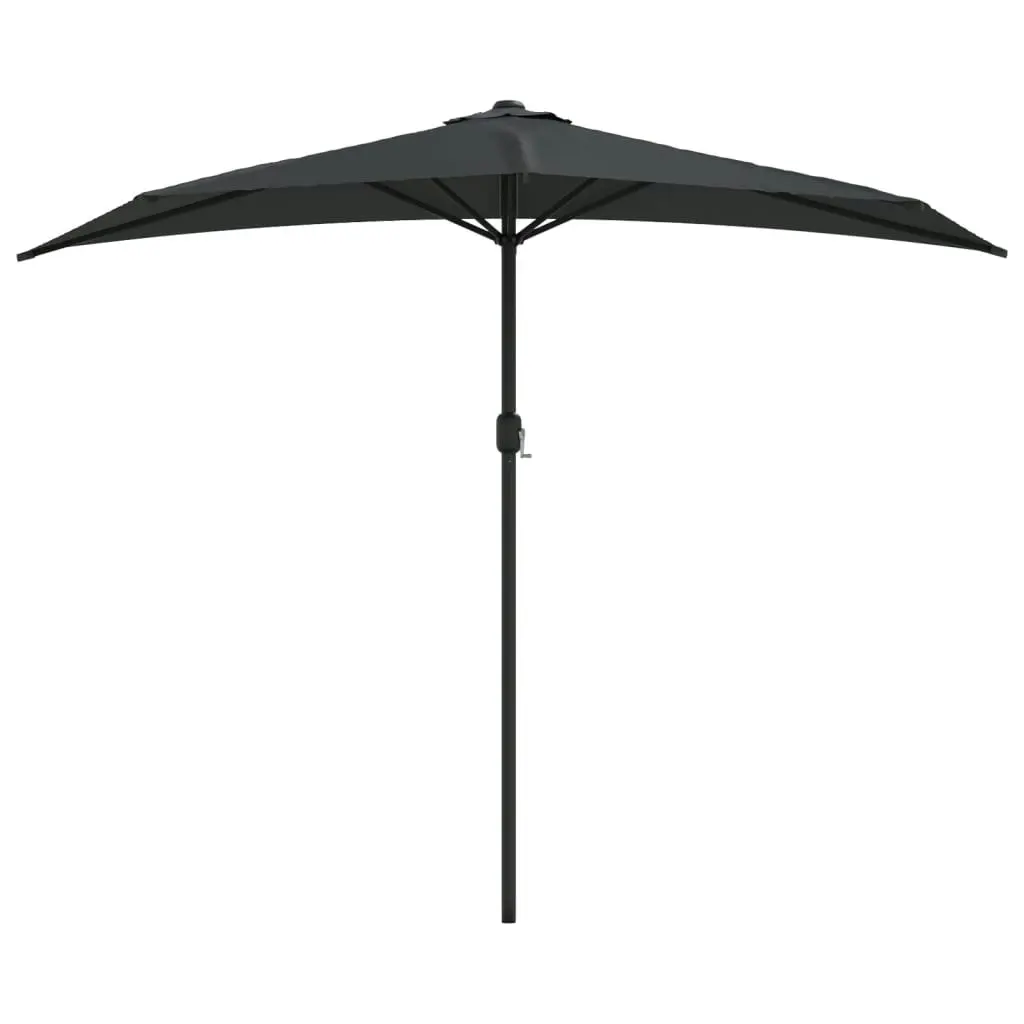 Balcony Parasol with Aluminium Pole Anthracite 270x144 cm Half 44589