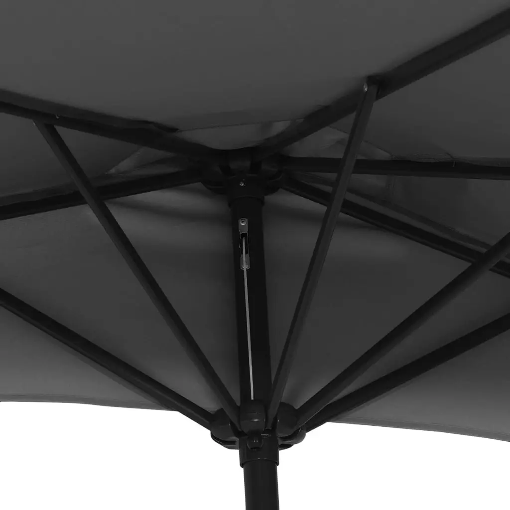 Balcony Parasol with Aluminium Pole Anthracite 270x144 cm Half 44589