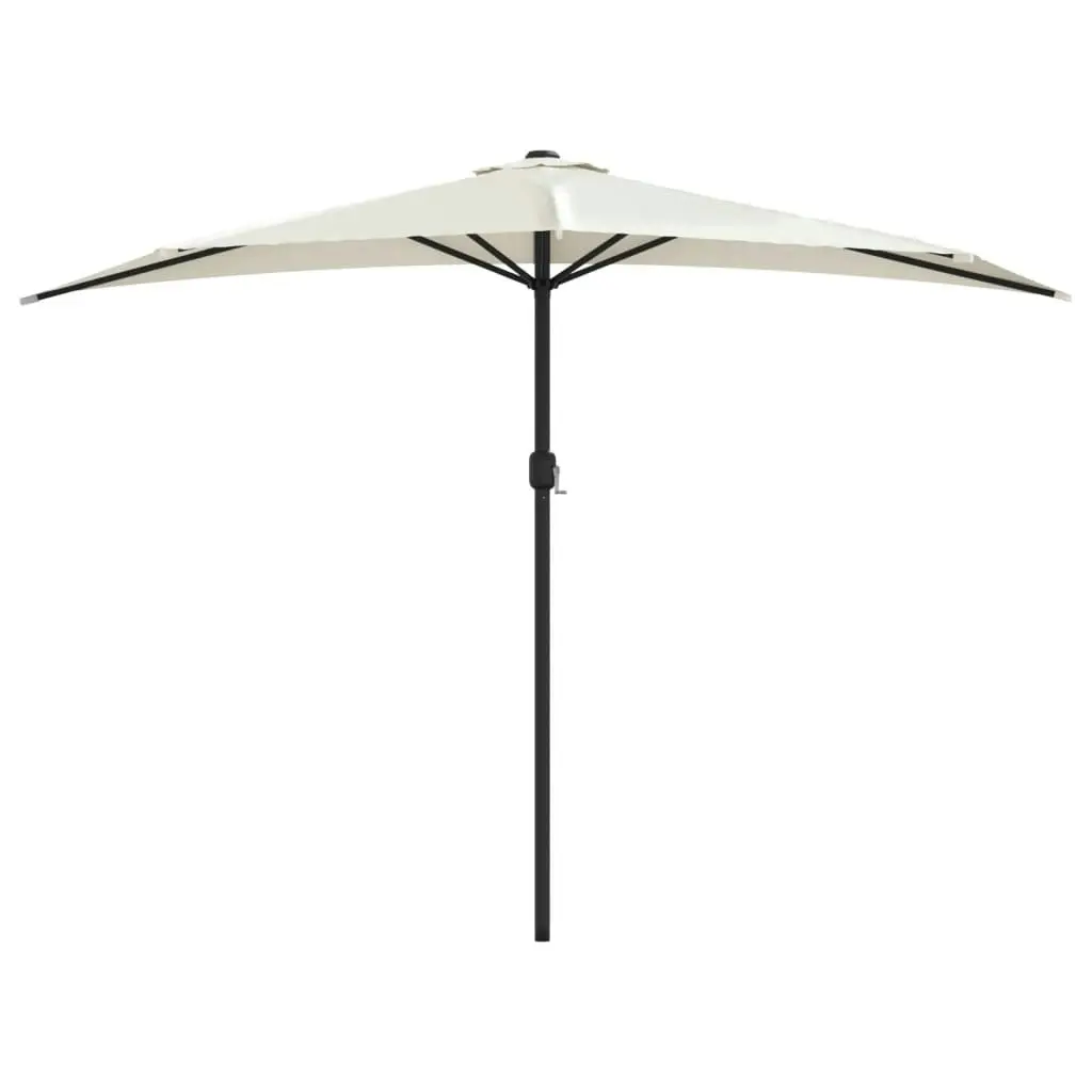 Balcony Parasol with Aluminium Pole Sand 300x155 cm Half 44591