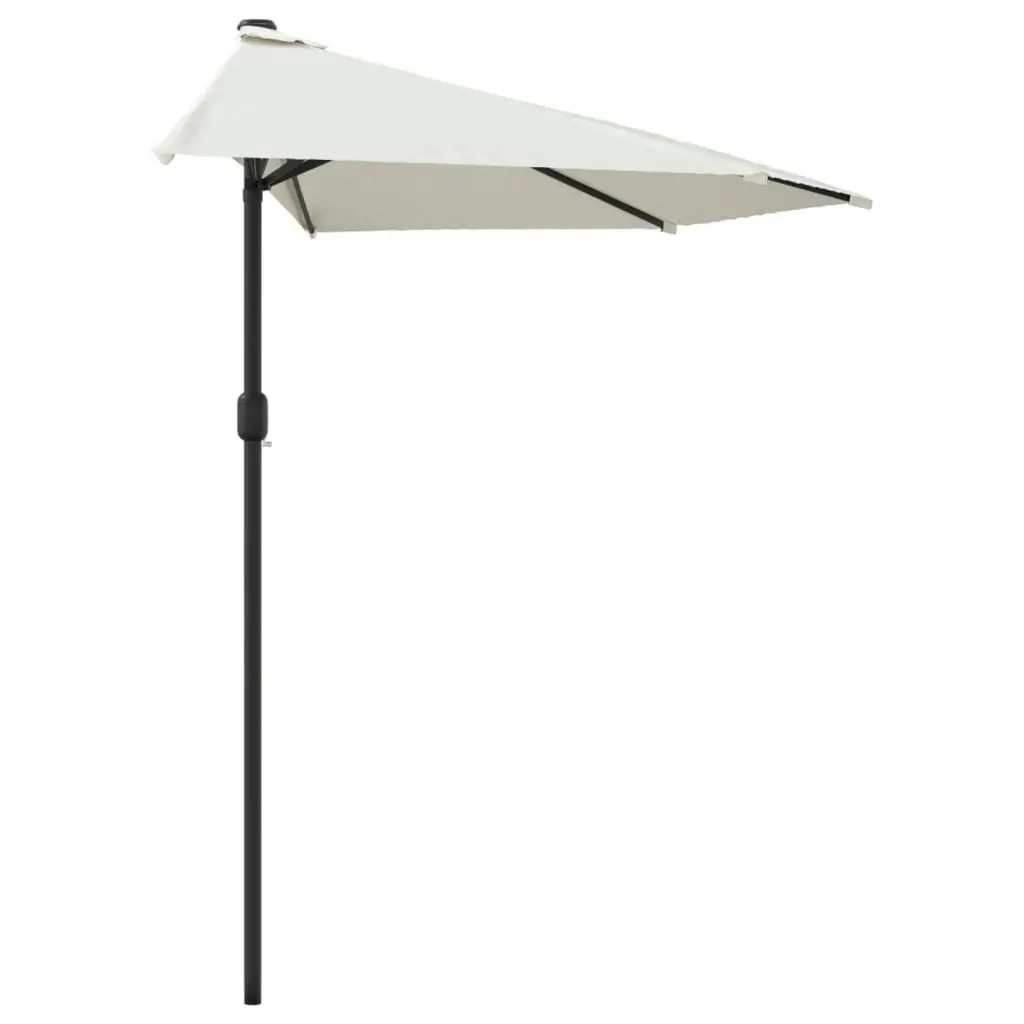 Balcony Parasol with Aluminium Pole Sand 300x155 cm Half 44591