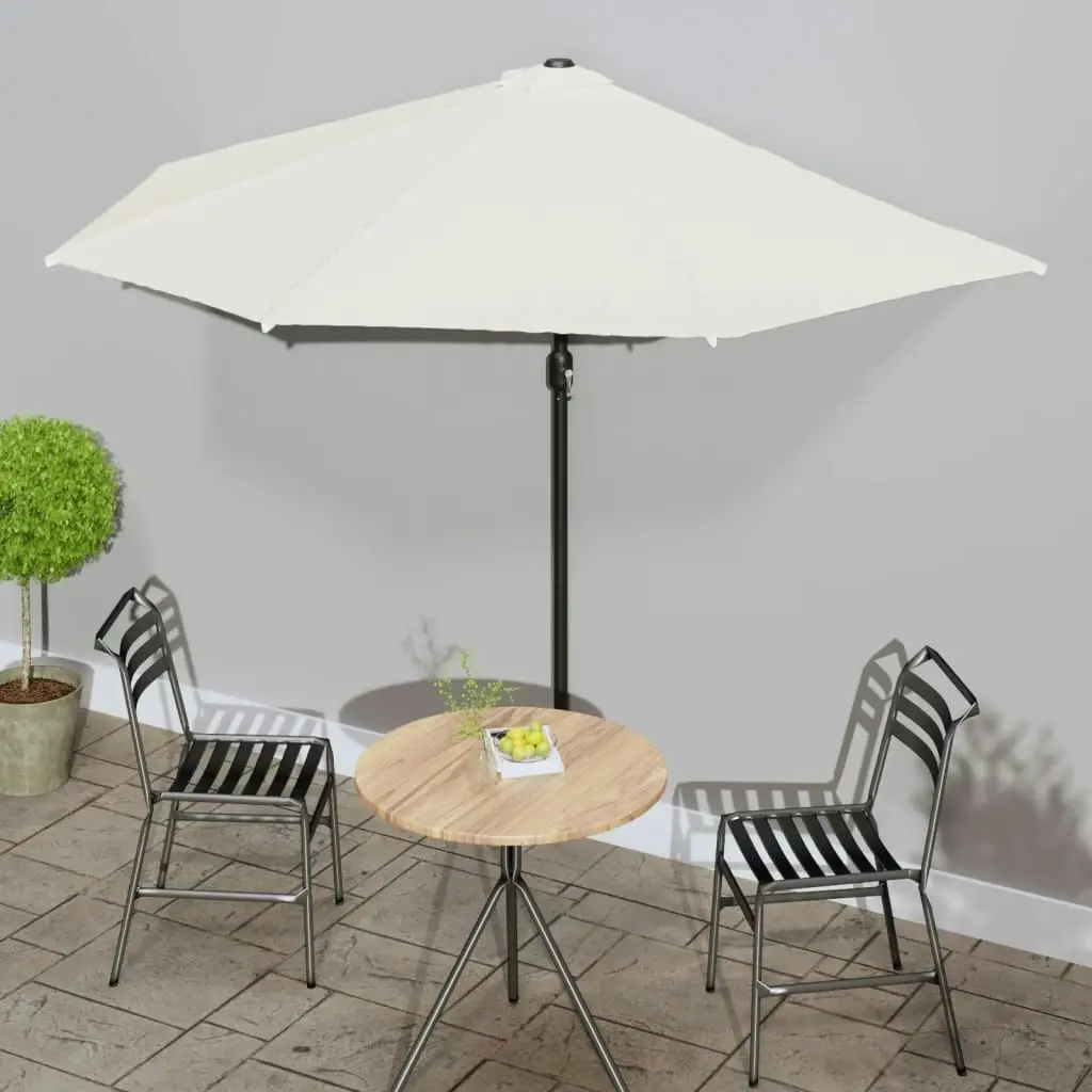 Balcony Parasol with Aluminium Pole Sand 300x155 cm Half 44591