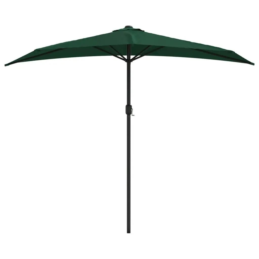 Balcony Parasol with Aluminium Pole Green 270x144 cm Half 44588