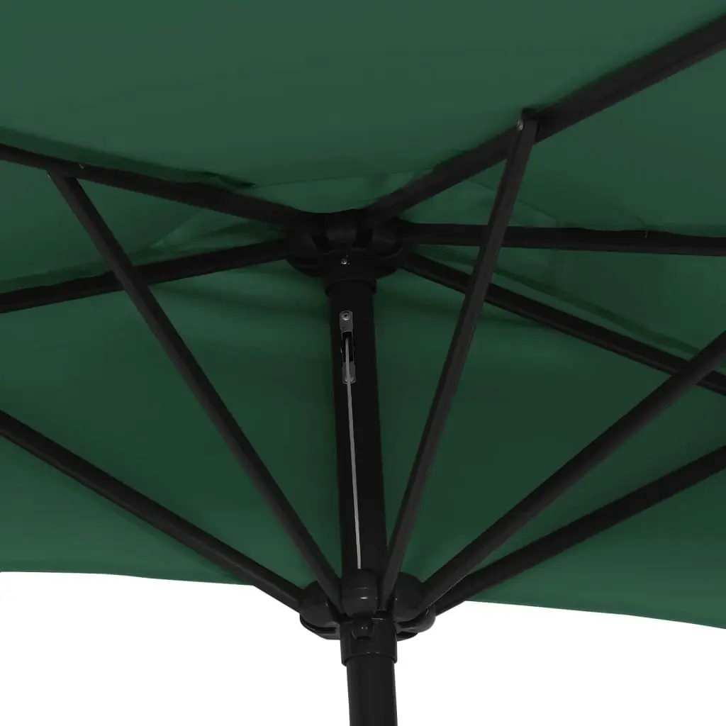 Balcony Parasol with Aluminium Pole Green 270x144 cm Half 44588