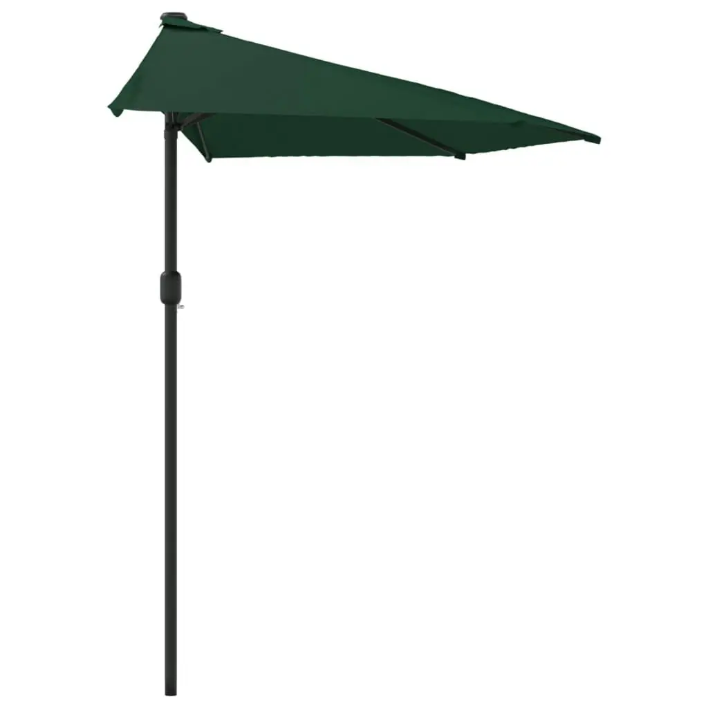 Balcony Parasol with Aluminium Pole Green 270x144 cm Half 44588