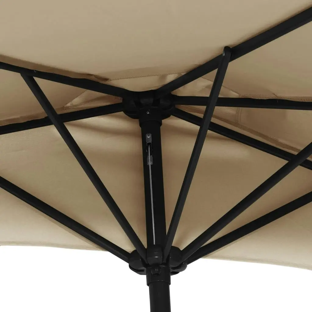 Balcony Parasol with Aluminium Pole Taupe 270x144 cm Half 44590